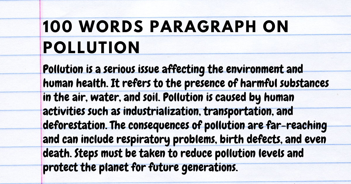 essay on pollution 120 words