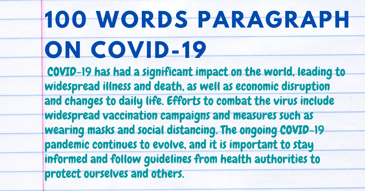 Paragraph on Covid-19