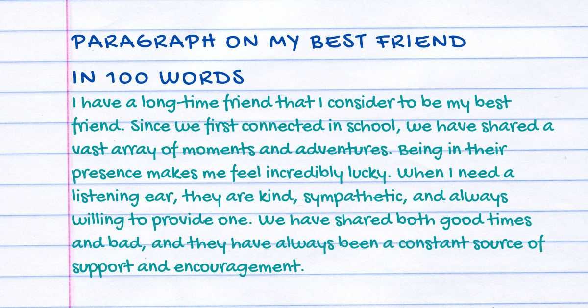 paragraph on my best friend