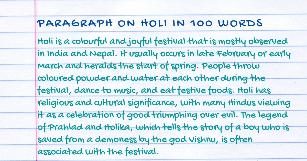 paragraph on holi