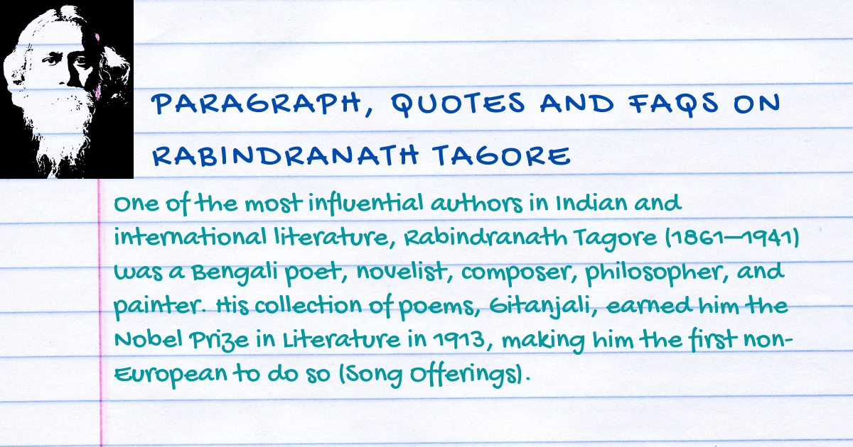 paragraph on rabindranath tagore